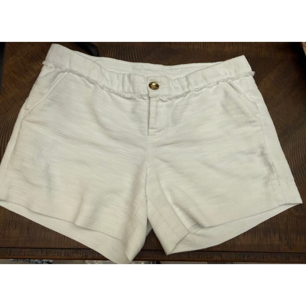 Lilly Pulitzer Callahan Mid Rise Short white large waist 16 across inseam 5 inch